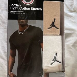 Jordan Men's Flight Base Short Sleeve T-Shirt – 2 Pack Tan & Beige Size M